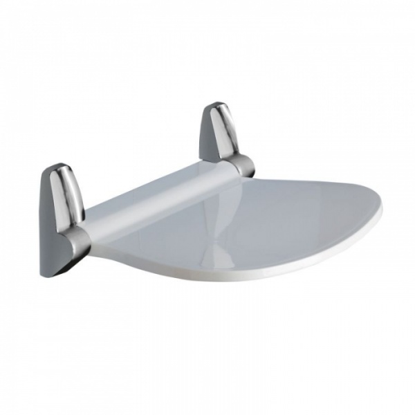 Sound Wall Fitted Shower Seat with Chrome Hinges